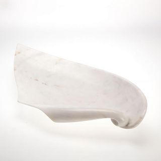 Modernist carved white marble centerpiece bowl