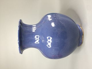 A CHINESE BLUE GLAZED VASE,MARK AT BASE ,H20CM