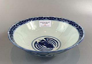 CHINESE BLUE AND WHITE PORCELAIN BOWL  ,D18 CM ,H6.5CM