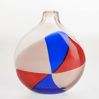 Fulvio Bianconi Murano a Contrasti glass vase