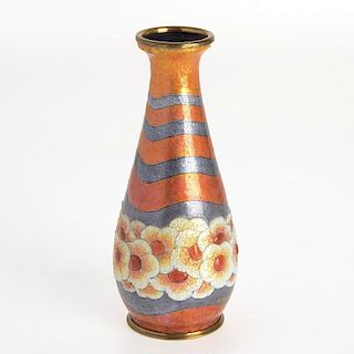 Henriette Marty for Limoges enameled vase