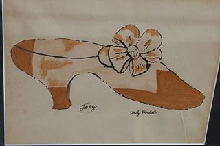 After Andy Warhol, Marker Drawing of Shoe