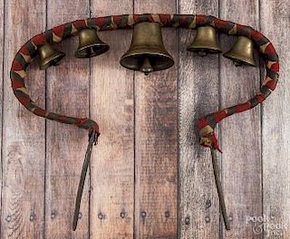 Brass horse hame bells, 19th c.