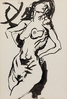 Renato Guttuso 
(Italian, 1911-1987)
Female Nude