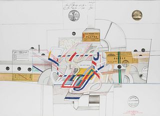 Saul Steinberg(American, 1914-1999)Via Air Mail, for Galerie Maeght, 1970