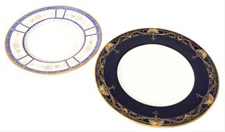 Two Sets of Porcelain Plates, to include a set of 12 Royal Worcester plates having enameled flowers, along with a set of 12 Royal Doulton luncheon pla