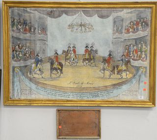 French School (19th Century), "L'Ecole de Mars", 1807, engraving with hand coloring, inscribed throughout the lower edge, having old print shop label 