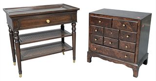 Two Piece Lot, to include a nightstand having two drawers over six drawers over one long drawer (missing one handle); along with a side table having o
