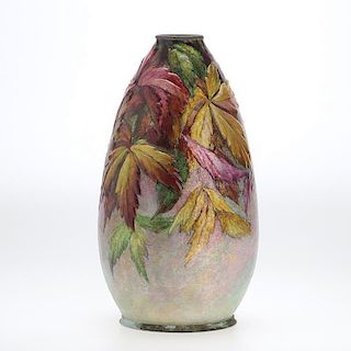 Camille Faure Limoges enamel vase