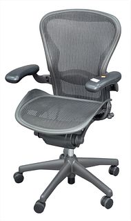 Herman Miller Aeron Office Chair, marked to the reverse, adjustable height.