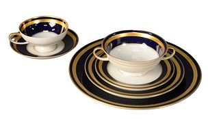 Approximately 87 Piece Rosenthal "Eminence Cobalt Blue" Dinnerware Set, to include: 16 dinner plates, 11 salad plates, 11 bread and butter plates, 12 