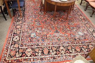 Sarouk Oriental Carpet, one corner with fading, 10' 6" x 16'.