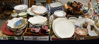 Large Lot of Ceramic and Porcelain, to include Minton plates, serving pieces, bowls, wood trucks, etc.