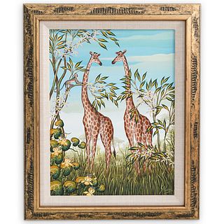 Gustavo Novoa (Chile) Giraffes Acrylic Painting