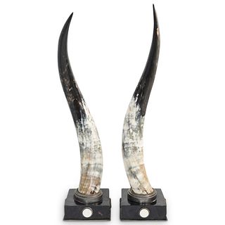 Pair of Maitland Smith Decorative Horns