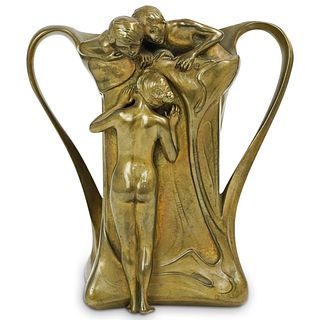 Viennese Heinrich Babka Art Nouveau Bronze Vase