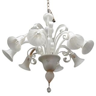 Frosted Murano Glass Chandelier