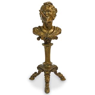 Antique Gilt Bronze Satyr Tabletop Cigar Lighter