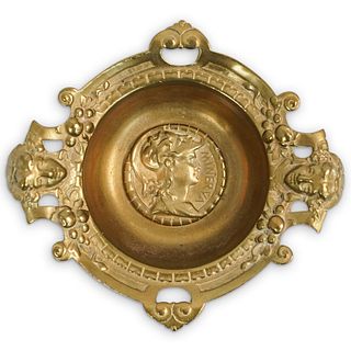 Mythological Roman Goddess Minerva Brass Ashtray