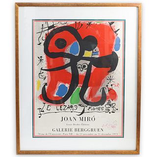 Joan Miro (Spanish, 1893) Paris Art Exhibition Poster