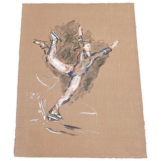 Judy Rifka (American, b. 1945) "Ice Skater" Acrylic on Paper