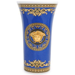 Versace Rosenthal "Medusa" Blue Porcelain Vase