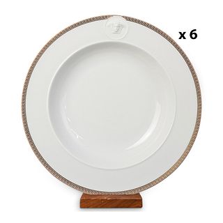 (6Pc) Versace Rosenthal Porcelain Meandre d'Or Dishes