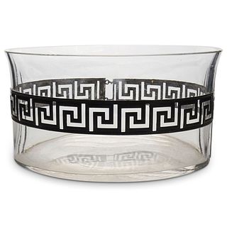 Versace Style Glass and Sterling Bowl