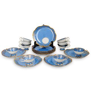 (20 Pc) German Weimar Porcelain Snack Plate & Cup Set
