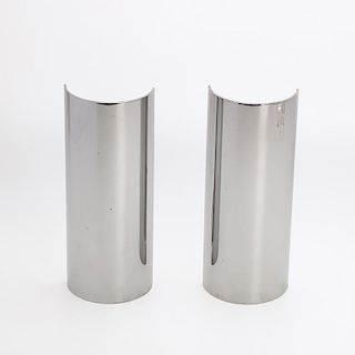 Pr. Habitat Inc. chromed steel cylindrical sconces
