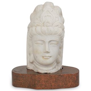 Marble Guan Yin Buddha Bust