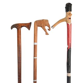 (3Pc) Figural Walking Stick Grouping