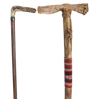 (2Pc) Antler & Horn Walking Sticks