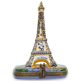 Limoges Eiffel Tower Porcelain Pill Box