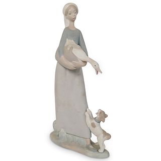 Lladro "Girl with Goose and Dog" Porcelain Figure