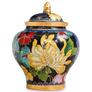 Chinese Cloisonne Small Lidded Urn