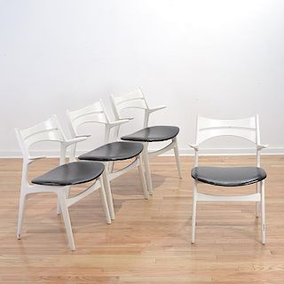 Set (4) Erik Buck teakwood dining chairs