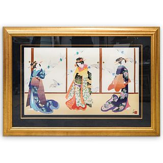 Hisashi Otsuka (Japanese, b.1947) "Three Graces of Ukiyo-e" Lithograph