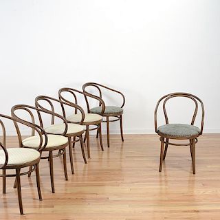 (6) Thonet model 6009 bent beechwood chairs