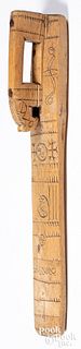 Scandinavian carved mangle board, 19th c.