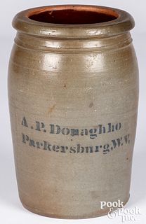 West Virginia stoneware jar, 19th c.