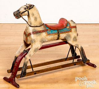 Carved and painted hobby horse, early 20th c.