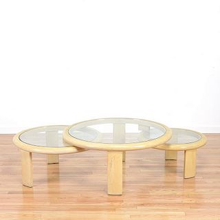 Karl Springer three-part swivel coffee table