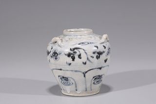 Antique Vietnamese Blue & White Porcelain Jarlet 
