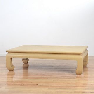 Manner of Springer, lacquered textile coffee table