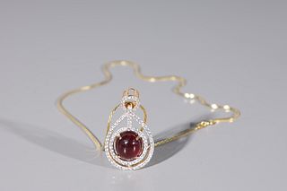 Sterling Silver Ruby & White Sapphire Pendant