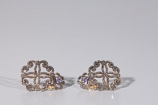 Silver Diamond & Tanzanite Earrings