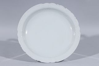 Large White Chinese Enameled Porcelain Charger