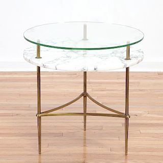 Manner Gio Ponti marble top occasional table