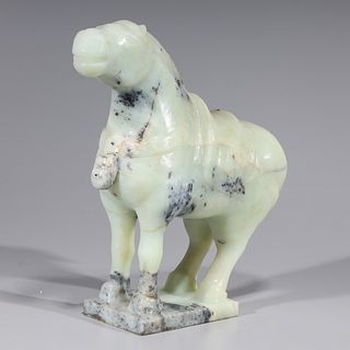 Chinese Carved Hardstone Model Of Horse